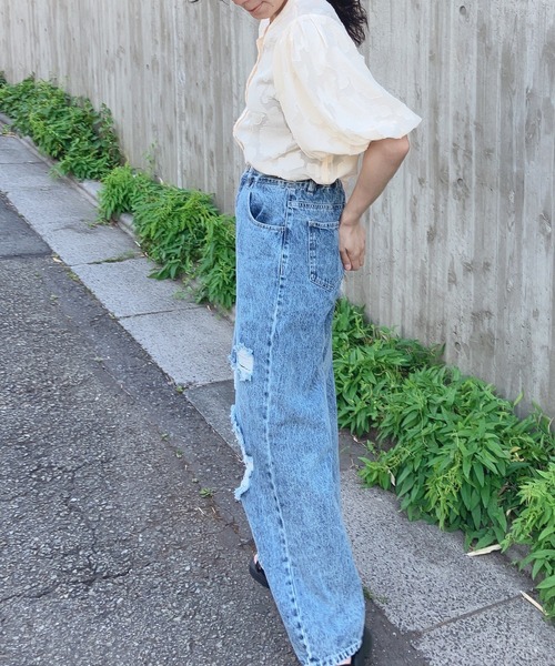 AS KNOW AS plus(アズノゥアズプラス)の「〇シアーボリューム袖ブラウス(シャツ/ブラウス・レディース・ブルー/ミント/アイボリー/ブラック・FREE)」の9枚目の写真