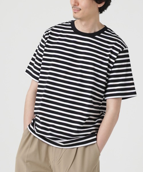 NANO universe（ナノユニバース）の「LB.04/レインボーボーダーTシャツ 半袖（Tシャツ/カットソー・メンズ・ブラック/ホワイト/ネイビー・XL/L/M）」の15枚目の写真