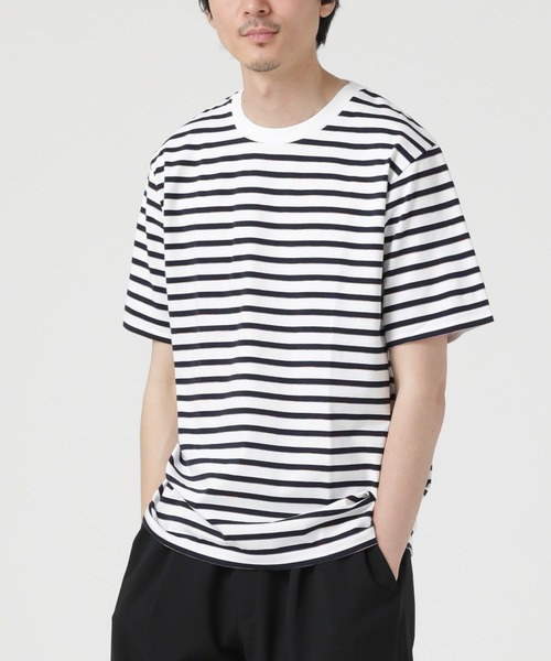 NANO universe（ナノユニバース）の「LB.04/レインボーボーダーTシャツ 半袖（Tシャツ/カットソー・メンズ・ブラック/ホワイト/ネイビー・XL/L/M）」の19枚目の写真