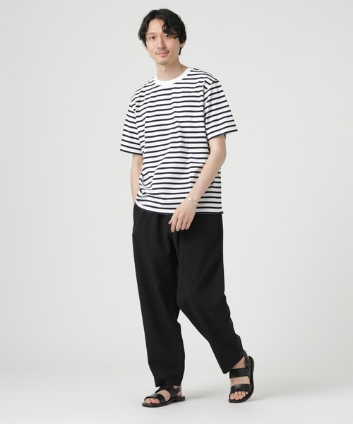 NANO universe（ナノユニバース）の「LB.04/レインボーボーダーTシャツ 半袖（Tシャツ/カットソー・メンズ・ブラック/ホワイト/ネイビー・XL/L/M）」の6枚目の写真