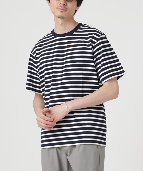 NANO universe（ナノユニバース）の「LB.04/レインボーボーダーTシャツ 半袖（Tシャツ/カットソー・メンズ・ブラック/ホワイト/ネイビー・XL/L/M）」の13枚目の写真