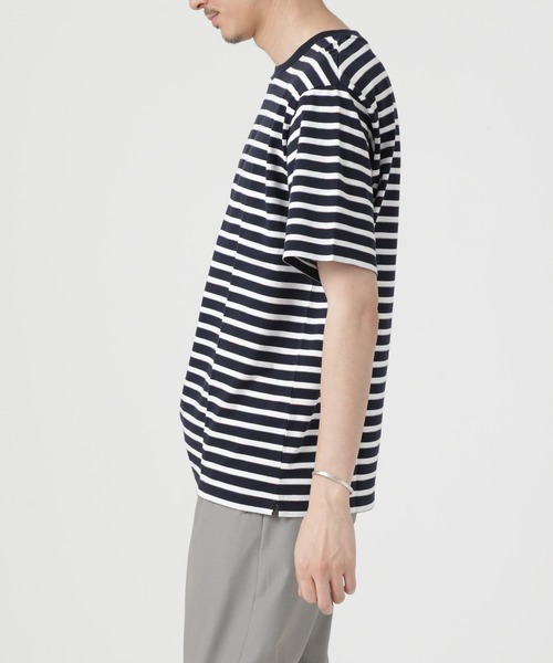 NANO universe（ナノユニバース）の「LB.04/レインボーボーダーTシャツ 半袖（Tシャツ/カットソー・メンズ・ブラック/ホワイト/ネイビー・XL/L/M）」の10枚目の写真