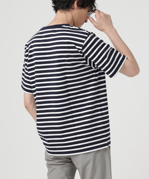 NANO universe（ナノユニバース）の「LB.04/レインボーボーダーTシャツ 半袖（Tシャツ/カットソー・メンズ・ブラック/ホワイト/ネイビー・XL/L/M）」の16枚目の写真