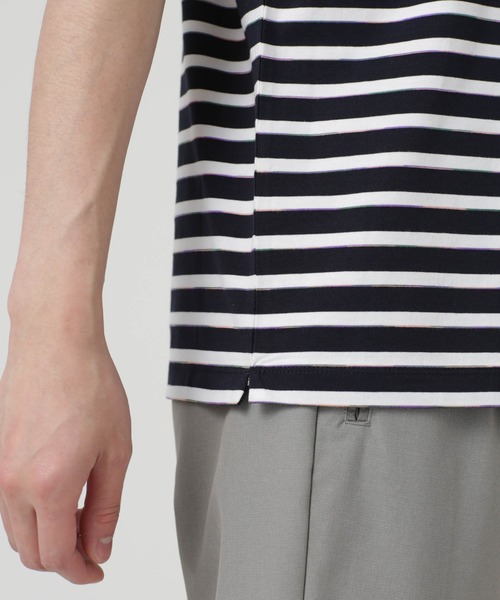 NANO universe（ナノユニバース）の「LB.04/レインボーボーダーTシャツ 半袖（Tシャツ/カットソー・メンズ・ブラック/ホワイト/ネイビー・XL/L/M）」の20枚目の写真