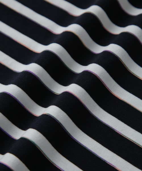 NANO universe（ナノユニバース）の「LB.04/レインボーボーダーTシャツ 半袖（Tシャツ/カットソー・メンズ・ブラック/ホワイト/ネイビー・XL/L/M）」の8枚目の写真