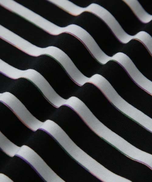 NANO universe（ナノユニバース）の「LB.04/レインボーボーダーTシャツ 半袖（Tシャツ/カットソー・メンズ・ブラック/ホワイト/ネイビー・XL/L/M）」の14枚目の写真