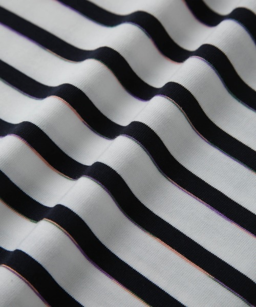 NANO universe（ナノユニバース）の「LB.04/レインボーボーダーTシャツ 半袖（Tシャツ/カットソー・メンズ・ブラック/ホワイト/ネイビー・XL/L/M）」の18枚目の写真