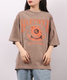 spiritoso ピグメントHARTWICK カレッジロゴ半袖Tシャツ