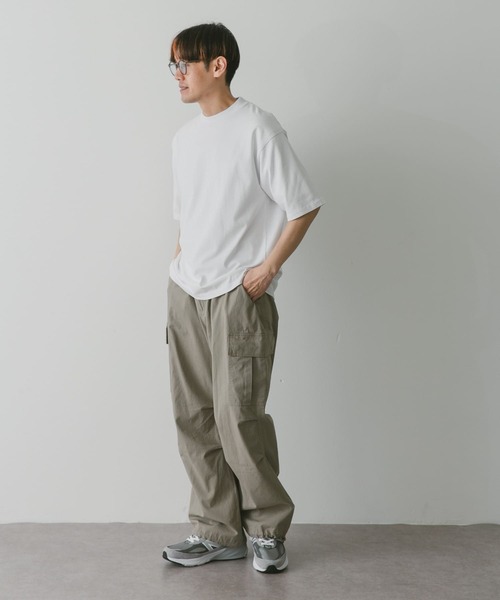 URBAN RESEARCH DOORS（アーバンリサーチドアーズ）の「モックネックショートスリーブタフTシャツ（Tシャツ/カットソー・メンズ・ネイビー/ベージュ/ホワイト・MEDIUM/LARGE）」の7枚目の写真