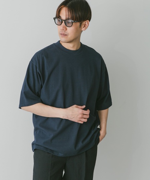 URBAN RESEARCH DOORS（アーバンリサーチドアーズ）の「モックネックショートスリーブタフTシャツ（Tシャツ/カットソー・メンズ・ネイビー/ベージュ/ホワイト・MEDIUM/LARGE）」の4枚目の写真