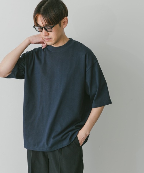 URBAN RESEARCH DOORS（アーバンリサーチドアーズ）の「モックネックショートスリーブタフTシャツ（Tシャツ/カットソー・メンズ・ネイビー/ベージュ/ホワイト・MEDIUM/LARGE）」の8枚目の写真