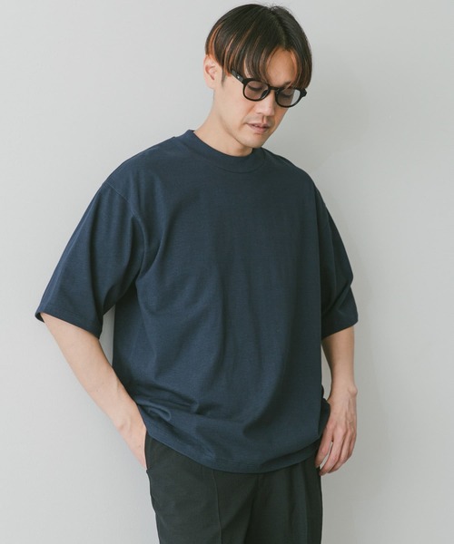 URBAN RESEARCH DOORS（アーバンリサーチドアーズ）の「モックネックショートスリーブタフTシャツ（Tシャツ/カットソー・メンズ・ネイビー/ベージュ/ホワイト・MEDIUM/LARGE）」の21枚目の写真