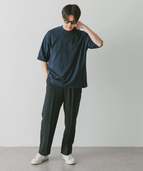 URBAN RESEARCH DOORS（アーバンリサーチドアーズ）の「モックネックショートスリーブタフTシャツ（Tシャツ/カットソー・メンズ・ネイビー/ベージュ/ホワイト・MEDIUM/LARGE）」の13枚目の写真