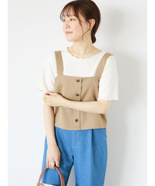 ehka sopo（エヘカソポ）の「ビスチェ(セットアップ可)（ベスト・レディース・ベージュ/ライトベージュ/ブラック・F）」の21枚目の写真