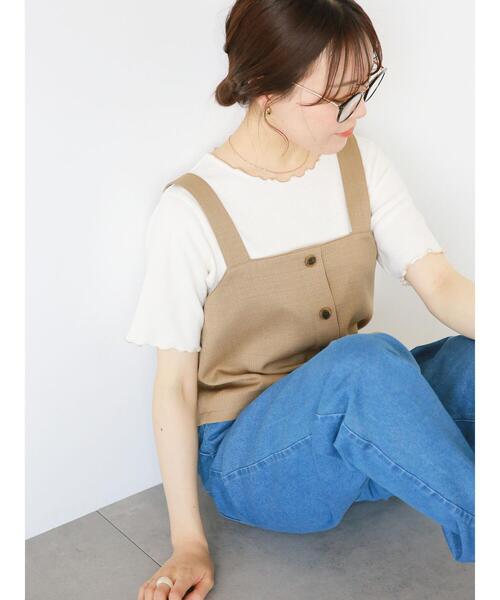 ehka sopo（エヘカソポ）の「ビスチェ(セットアップ可)（ベスト・レディース・ベージュ/ライトベージュ/ブラック・F）」の16枚目の写真