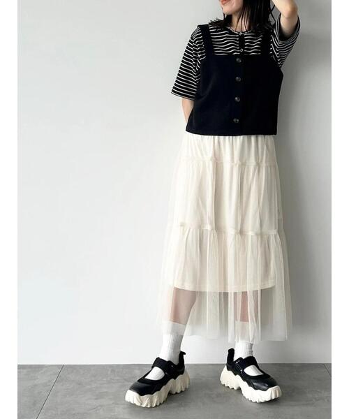 ehka sopo（エヘカソポ）の「ビスチェ(セットアップ可)（ベスト・レディース・ベージュ/ライトベージュ/ブラック・F）」の15枚目の写真