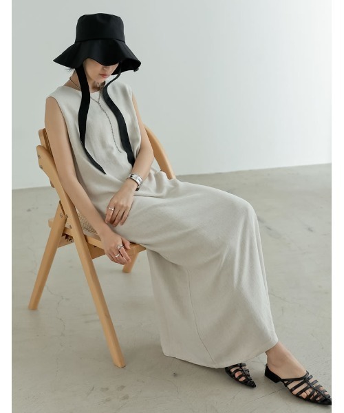 Re:EDIT（リエディ）の「[2WAY]リネンライクベルト付きバケットハット（ハット・レディース・ブラック/キャメル/アイボリー・FREE）」の13枚目の写真