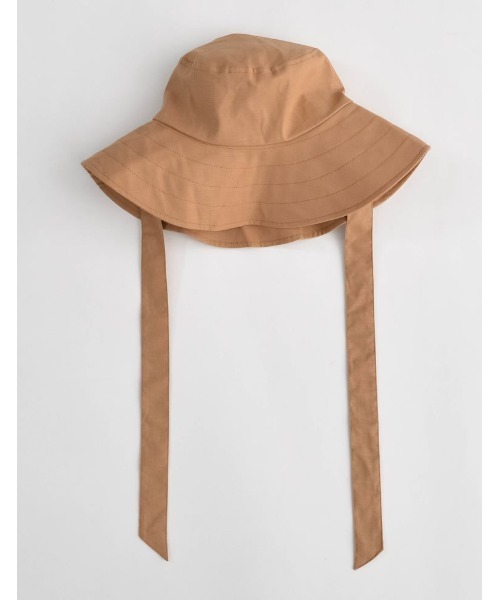 Re:EDIT（リエディ）の「[2WAY]リネンライクベルト付きバケットハット（ハット・レディース・ブラック/キャメル/アイボリー・FREE）」の8枚目の写真