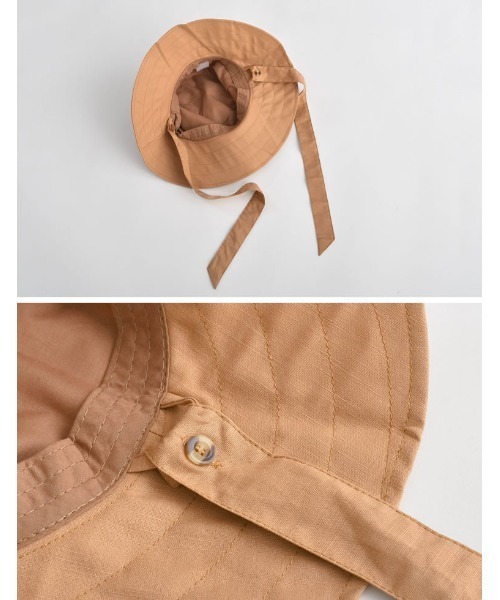 Re:EDIT（リエディ）の「[2WAY]リネンライクベルト付きバケットハット（ハット・レディース・ブラック/キャメル/アイボリー・FREE）」の12枚目の写真