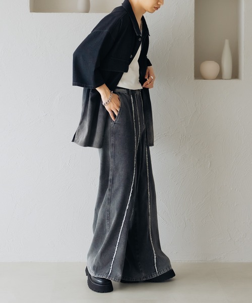 epnok（エプノック）の「フリンジスイッチワイドデニムパンツ（デニムパンツ・メンズ・ブラック/グレー・SMALL/MEDIUM/LARGE）」の19枚目の写真