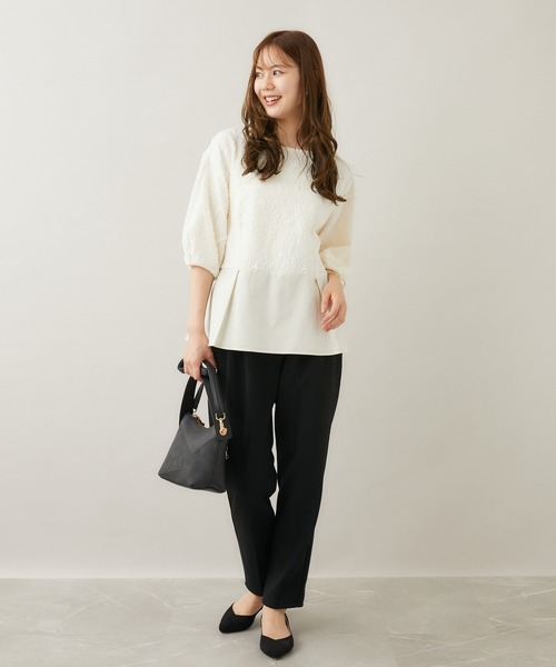 KATHARINE ROSS(キャサリンロス)の「【KATHARINE ROSS】Made in Japan ふくれジャカードブラウス(シャツ/ブラウス・レディース・ブラック/アイボリー・MEDIUM)」の5枚目の写真