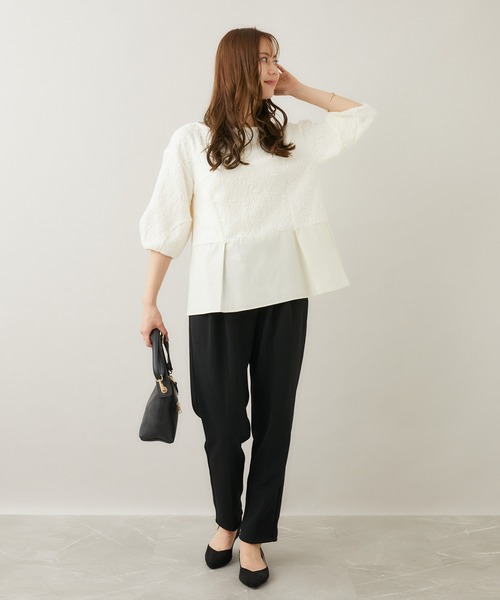 KATHARINE ROSS(キャサリンロス)の「【KATHARINE ROSS】Made in Japan ふくれジャカードブラウス(シャツ/ブラウス・レディース・ブラック/アイボリー・MEDIUM)」の3枚目の写真