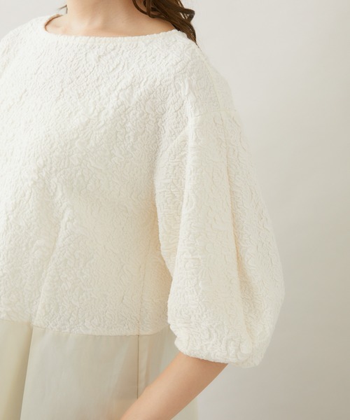 KATHARINE ROSS(キャサリンロス)の「【KATHARINE ROSS】Made in Japan ふくれジャカードブラウス(シャツ/ブラウス・レディース・ブラック/アイボリー・MEDIUM)」の4枚目の写真