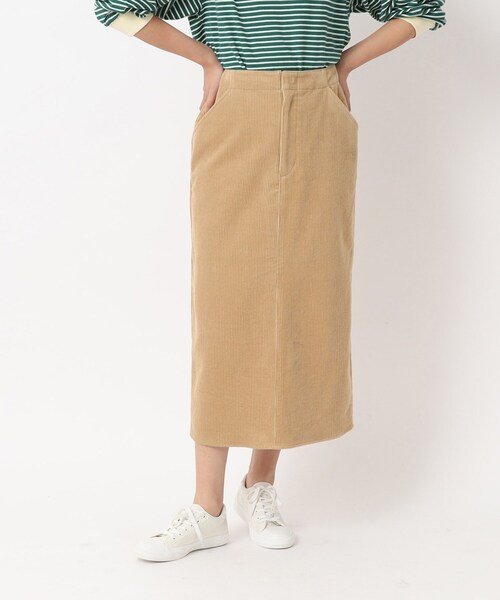 SHOO・LA・RUE（シューラルー）の「◆大人世代の コーデュロイ ナロースカート（スカート・レディース・チャコールグレー/アイボリー/キャメル・02/03/04）」の3枚目の写真