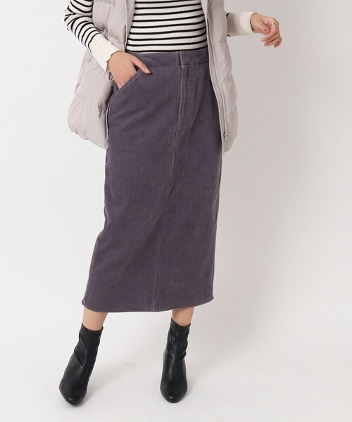 SHOO・LA・RUE（シューラルー）の「◆大人世代の コーデュロイ ナロースカート（スカート・レディース・チャコールグレー/アイボリー/キャメル・02/03/04）」の14枚目の写真