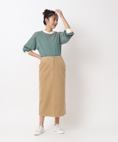 SHOO・LA・RUE（シューラルー）の「◆大人世代の コーデュロイ ナロースカート（スカート・レディース・チャコールグレー/アイボリー/キャメル・02/03/04）」の18枚目の写真