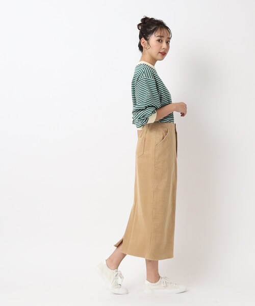 SHOO・LA・RUE（シューラルー）の「◆大人世代の コーデュロイ ナロースカート（スカート・レディース・チャコールグレー/アイボリー/キャメル・02/03/04）」の19枚目の写真