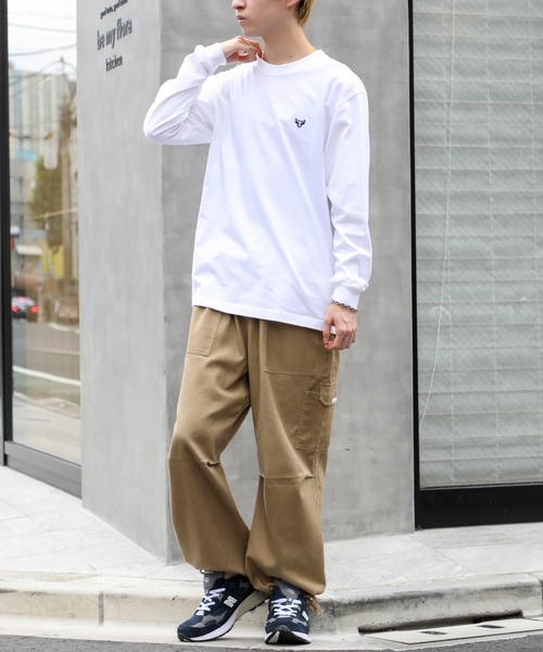 HANES(ヘインズ)の「【Hanes】BEEFY LONG SLEEVE T-SHIRT ワンポイントロゴ刺繍(Tシャツ/カットソー・メンズ・グレー/ブラック/ホワイト・L/M/XL)」の19枚目の写真