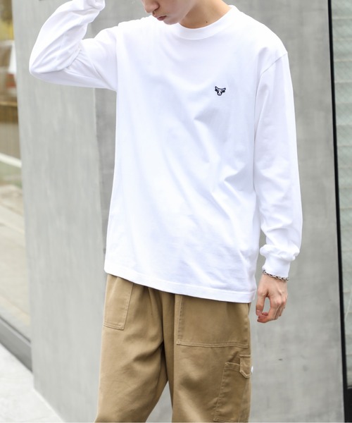 HANES(ヘインズ)の「【Hanes】BEEFY LONG SLEEVE T-SHIRT ワンポイントロゴ刺繍(Tシャツ/カットソー・メンズ・グレー/ブラック/ホワイト・L/M/XL)」の18枚目の写真