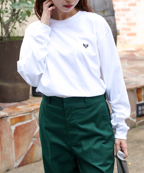 HANES(ヘインズ)の「【Hanes】BEEFY LONG SLEEVE T-SHIRT ワンポイントロゴ刺繍(Tシャツ/カットソー・メンズ・グレー/ブラック/ホワイト・L/M/XL)」の12枚目の写真