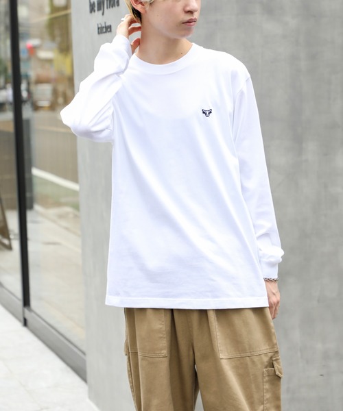 HANES(ヘインズ)の「【Hanes】BEEFY LONG SLEEVE T-SHIRT ワンポイントロゴ刺繍(Tシャツ/カットソー・メンズ・グレー/ブラック/ホワイト・L/M/XL)」の17枚目の写真