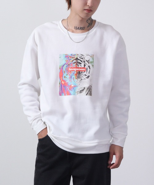 FUNALIVE(ファンアライブ)の「Printed loose-fit sweatshirt / プリントルーズフィット スウェットトレーナー unisex(スウェット・メンズ・杢グレー/ベージュ/ホワイト系/ホワイト/ネイビー/ブラック/ブラウン/ブラック系・M/XL/L)」の2枚目の写真