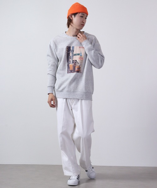 FUNALIVE(ファンアライブ)の「Printed loose-fit sweatshirt / プリントルーズフィット スウェットトレーナー unisex(スウェット・メンズ・杢グレー/ベージュ/ホワイト系/ホワイト/ネイビー/ブラック/ブラウン/ブラック系・M/XL/L)」の9枚目の写真