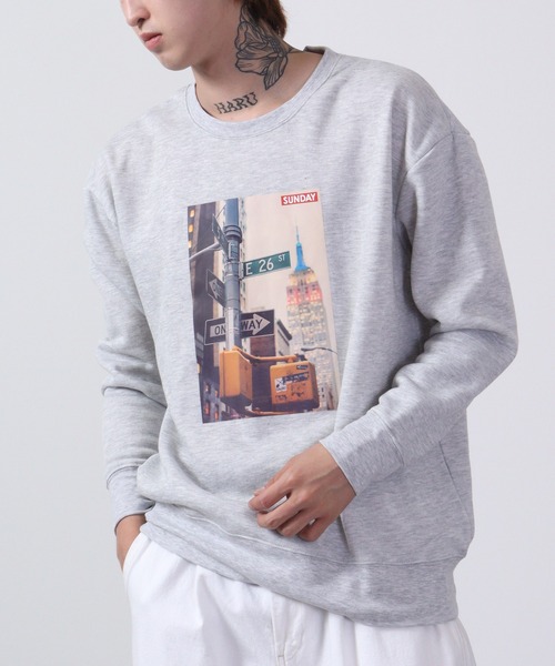 FUNALIVE(ファンアライブ)の「Printed loose-fit sweatshirt / プリントルーズフィット スウェットトレーナー unisex(スウェット・メンズ・杢グレー/ベージュ/ホワイト系/ホワイト/ネイビー/ブラック/ブラウン/ブラック系・M/XL/L)」の12枚目の写真