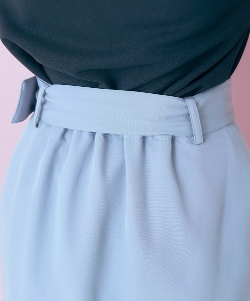 marun（マルン）の「＜大きいサイズ＞　ベルト付きフリルデザインスカート marun（スカート・レディース・ブラウン/サックスブルー・4L/5L/L/3L/LL）」の13枚目の写真