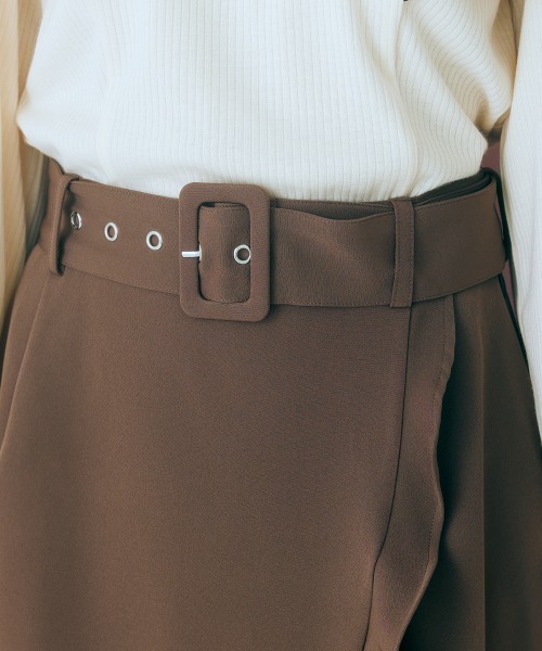 marun（マルン）の「＜大きいサイズ＞　ベルト付きフリルデザインスカート marun（スカート・レディース・ブラウン/サックスブルー・4L/5L/L/3L/LL）」の18枚目の写真