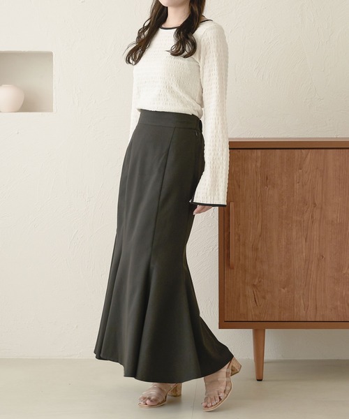 Ambre Neige(アンブルネージュ)の「ポコポコ配色トップス/【WEB/EC限定商品】(Tシャツ/カットソー・レディース・アイボリー/ライトグリーン/ブラック・FREE)」の6枚目の写真