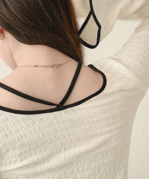 Ambre Neige(アンブルネージュ)の「ポコポコ配色トップス/【WEB/EC限定商品】(Tシャツ/カットソー・レディース・アイボリー/ライトグリーン/ブラック・FREE)」の8枚目の写真