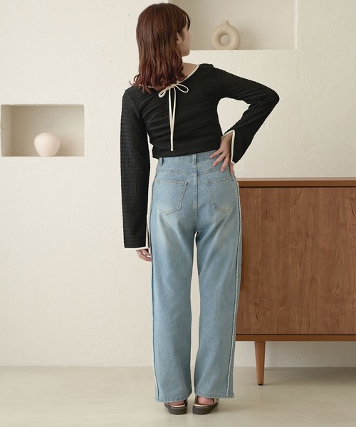 Ambre Neige(アンブルネージュ)の「ポコポコ配色トップス/【WEB/EC限定商品】(Tシャツ/カットソー・レディース・アイボリー/ライトグリーン/ブラック・FREE)」の20枚目の写真