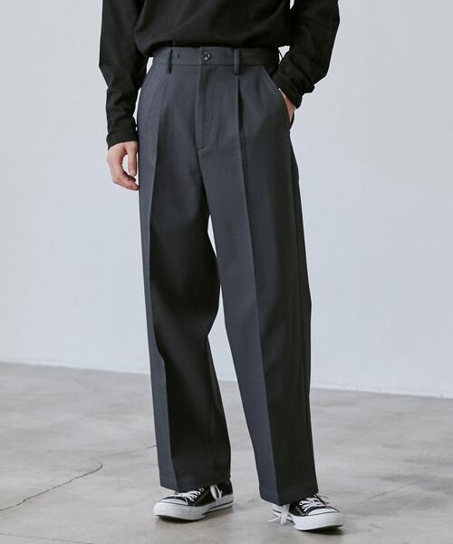 coen（コーエン）の「センタープレスワイドスラックス（スラックス・メンズ・ブラック/ダークブラウン/ダークグレー・S/M/L/XL）」の3枚目の写真