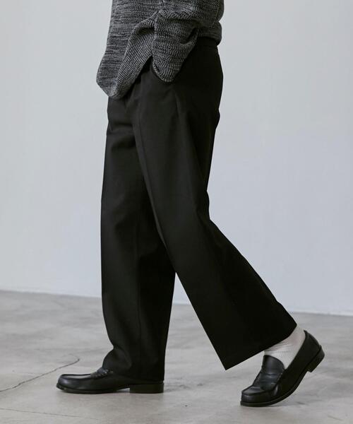 coen（コーエン）の「センタープレスワイドスラックス（スラックス・メンズ・ブラック/ダークブラウン/ダークグレー・S/M/L/XL）」の6枚目の写真