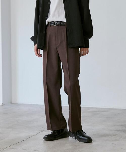 coen（コーエン）の「センタープレスワイドスラックス（スラックス・メンズ・ブラック/ダークブラウン/ダークグレー・S/M/L/XL）」の7枚目の写真
