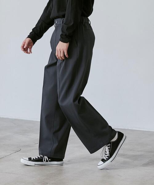 coen（コーエン）の「センタープレスワイドスラックス（スラックス・メンズ・ブラック/ダークブラウン/ダークグレー・S/M/L/XL）」の20枚目の写真