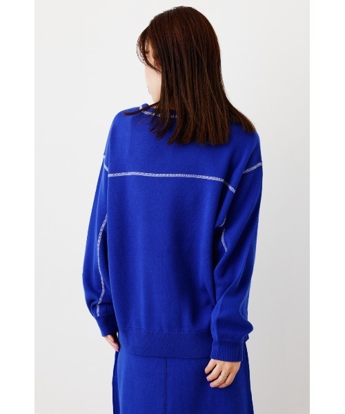 RODEO CROWNS WIDE BOWL（ロデオクラウンズワイドボウル）の「スウェットライクニットステッチトップス（ニット/セーター・レディース・ブルー/ブラック/グレー×ホワイト/オレンジ・FREE）」の12枚目の写真