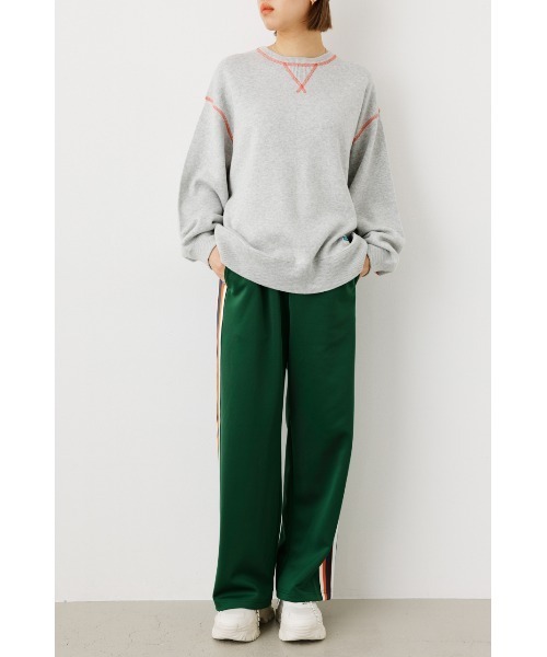 RODEO CROWNS WIDE BOWL（ロデオクラウンズワイドボウル）の「スウェットライクニットステッチトップス（ニット/セーター・レディース・ブルー/ブラック/グレー×ホワイト/オレンジ・FREE）」の18枚目の写真