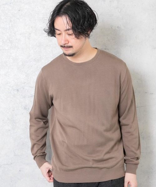 URBAN RESEARCH ROSSO MEN(アーバンリサーチロッソメン)の「『一部WEB限定カラー』『UR TECH』ハイゲージクルーネックニット(ニット/セーター・メンズ・ブラック/ネイビー/パープル系その他/ベージュ系その他/グレー・LARGE/MEDIUM)」の4枚目の写真